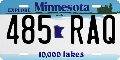 MN license plate 485RAQ