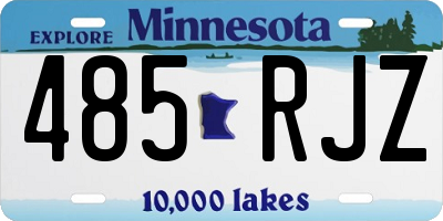 MN license plate 485RJZ