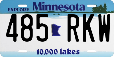 MN license plate 485RKW