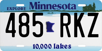 MN license plate 485RKZ