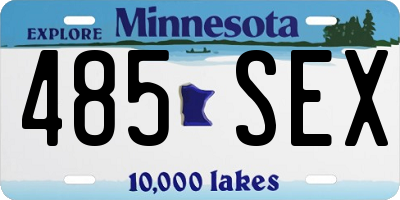 MN license plate 485SEX
