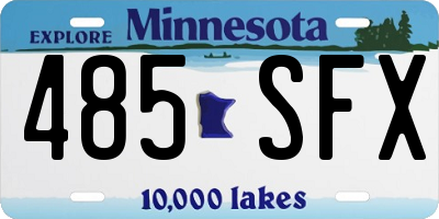 MN license plate 485SFX