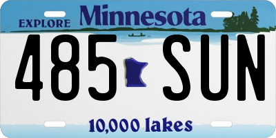 MN license plate 485SUN