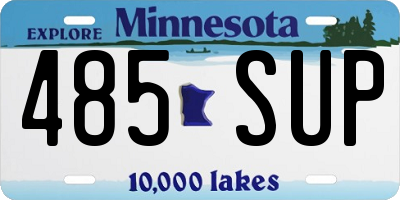 MN license plate 485SUP