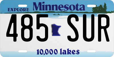 MN license plate 485SUR