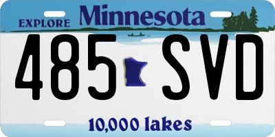 MN license plate 485SVD