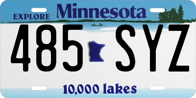 MN license plate 485SYZ