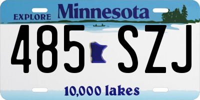 MN license plate 485SZJ