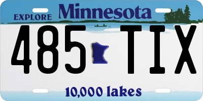 MN license plate 485TIX