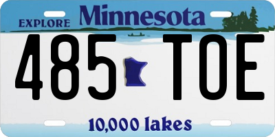 MN license plate 485TOE