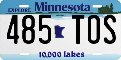 MN license plate 485TOS
