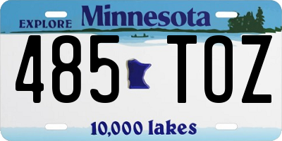 MN license plate 485TOZ
