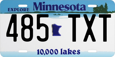 MN license plate 485TXT