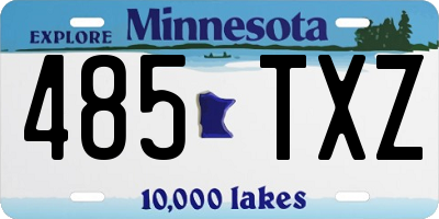 MN license plate 485TXZ