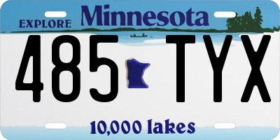 MN license plate 485TYX