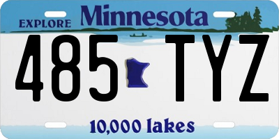 MN license plate 485TYZ