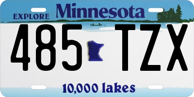 MN license plate 485TZX