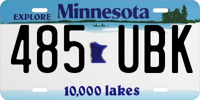 MN license plate 485UBK