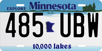 MN license plate 485UBW