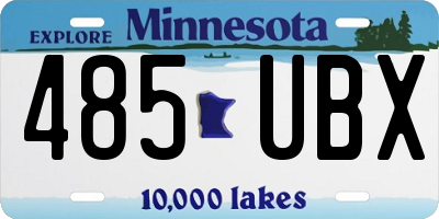 MN license plate 485UBX