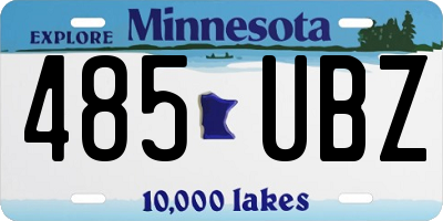 MN license plate 485UBZ