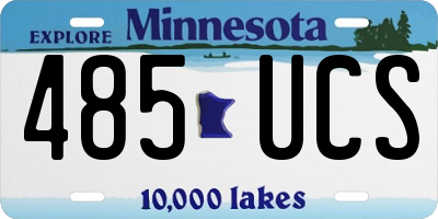 MN license plate 485UCS