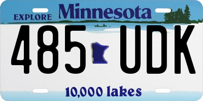 MN license plate 485UDK