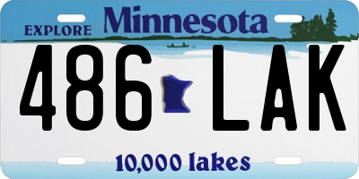 MN license plate 486LAK