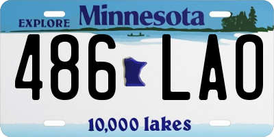 MN license plate 486LAO