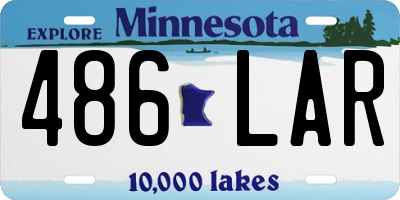 MN license plate 486LAR