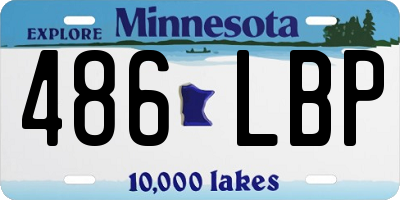 MN license plate 486LBP