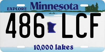 MN license plate 486LCF