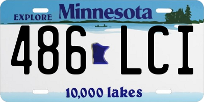 MN license plate 486LCI