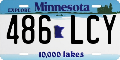 MN license plate 486LCY
