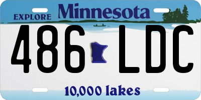 MN license plate 486LDC