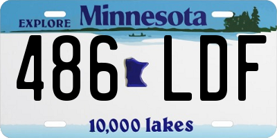 MN license plate 486LDF