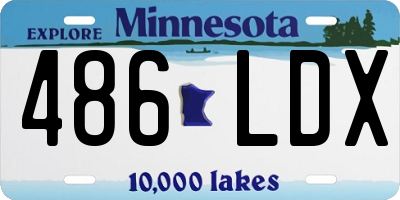 MN license plate 486LDX