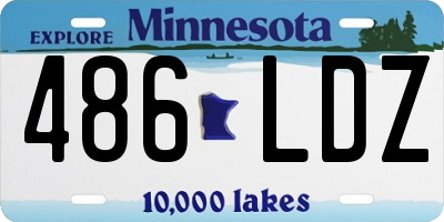 MN license plate 486LDZ