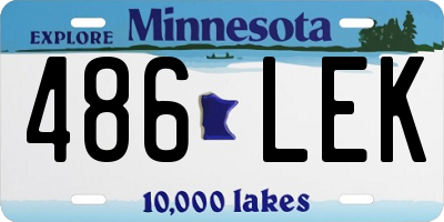 MN license plate 486LEK