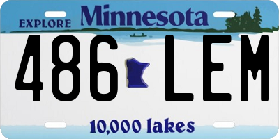 MN license plate 486LEM
