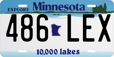 MN license plate 486LEX