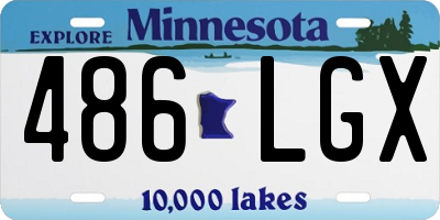MN license plate 486LGX