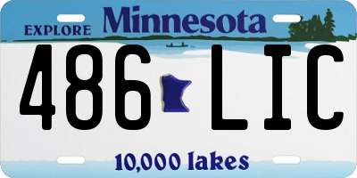 MN license plate 486LIC