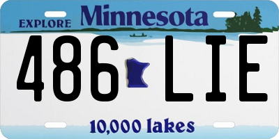 MN license plate 486LIE