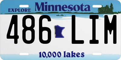 MN license plate 486LIM