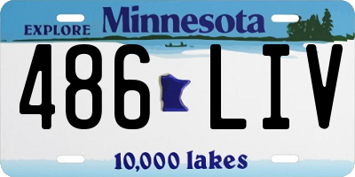 MN license plate 486LIV