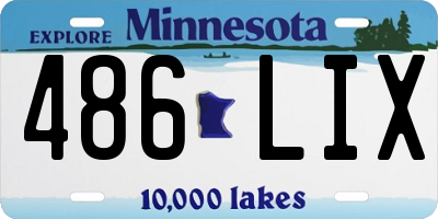 MN license plate 486LIX