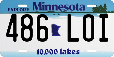 MN license plate 486LOI