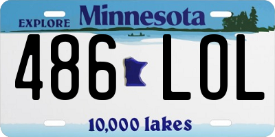 MN license plate 486LOL