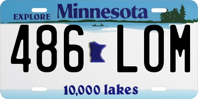 MN license plate 486LOM